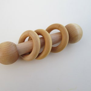 Slight Second**  Natural Wood Teether Rattle Baby Toy