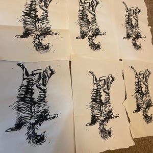 The Cats Belly small Lino print