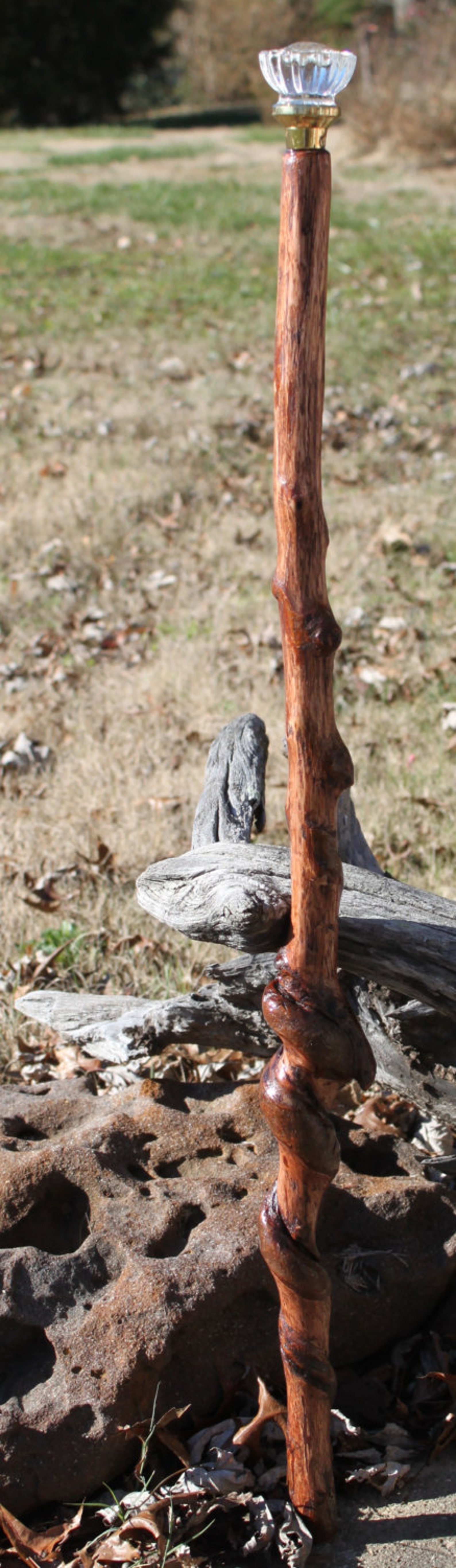 Twisted Red Oak Wood Cane Walking Stick Hiking Stick Etsy