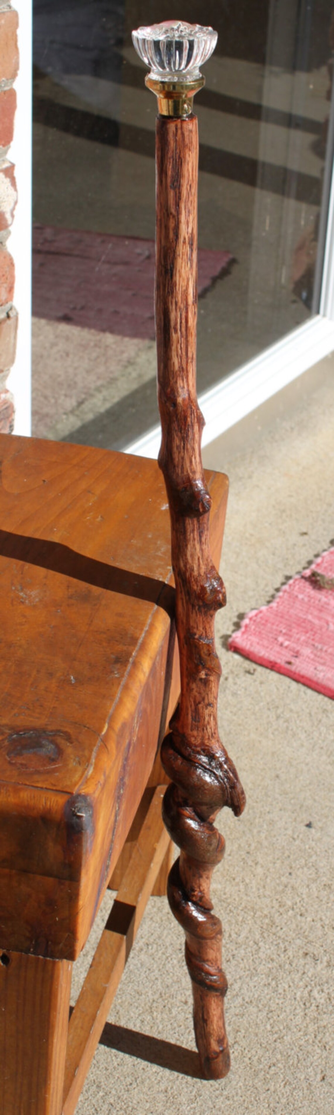 Twisted Red Oak Wood Cane Walking Stick Hiking Stick Etsy