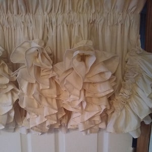 Unbleached Muslin Double Ruffle Valance