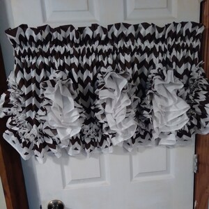 Chevron Double Ruffle Valance Window Treatment