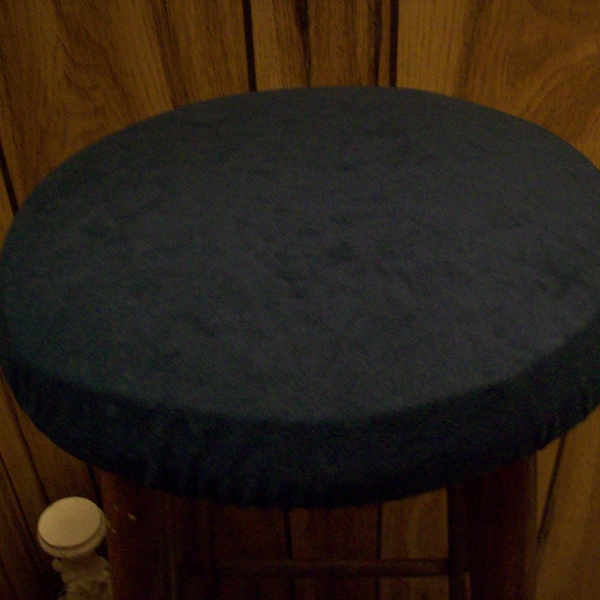 Black Faux Suede Bar Stool Cover for round bar stools