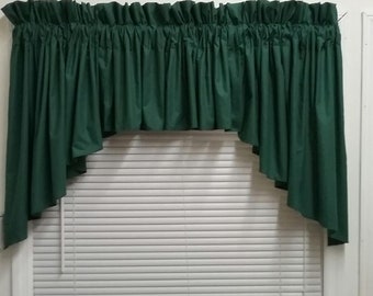 Hunter Green Swag Window Treatment Valance 150" Wide x 28" Long