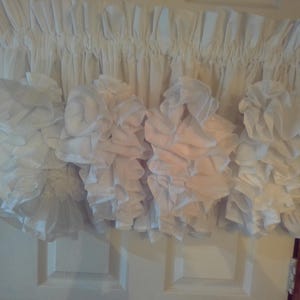 Solid White (no pink) Double Ruffle Valance