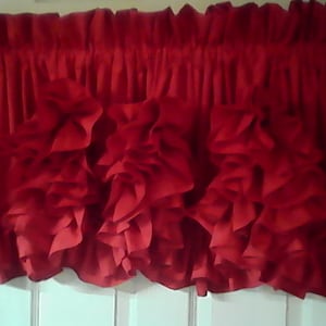 Double Ruffle Red Valance