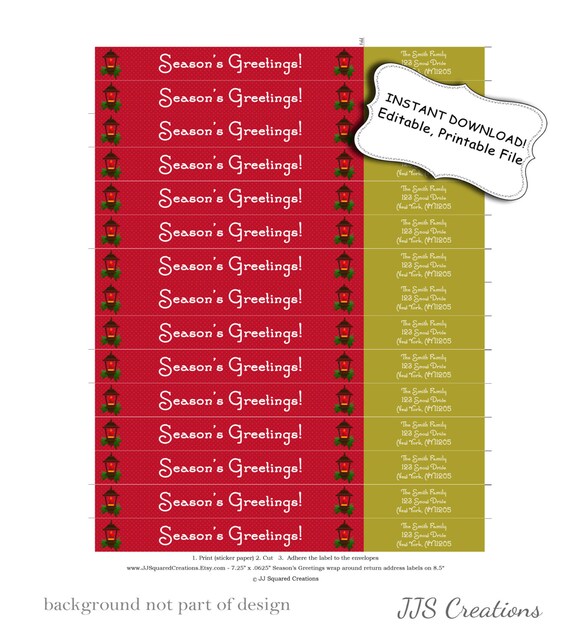 Items similar to INSTANT DOWNLOAD Season's Greetings holiday wrap