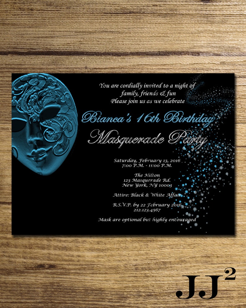 Masquerade Engagement Invitation Masquerade Ball Birthday Etsy