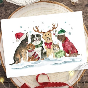DIGITAL DOWNLOAD - Christmas Dog Printable, Happy Howlidays, Holiday Printable, Golden Retriever Print, Holiday Art, Christmas Dog Sweaters