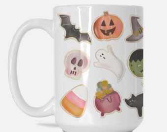 Halloween Cookies Mug, Fall Coffee Mug, Fall Decor, 15 oz Mug, Pumpkin Spice Latte, Coffee Mug, Fall Home, Halloween Mug, Baking Lover Gift