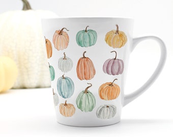 Colorful Pumpkin Fall Mug, Fall Coffee Mug, Fall Decor, 12 oz Mug, Pumpkin Spice Latte, Coffee Mug, Fall Home, Pumpkin Decor, Coffee Cup