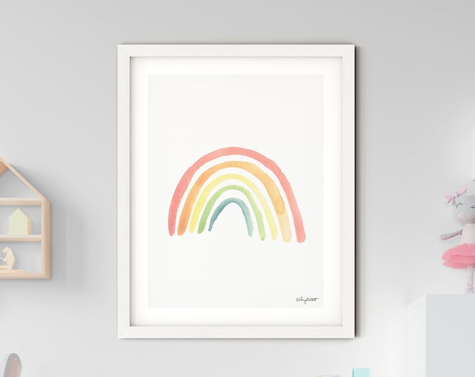 Rainbow Boho Nursery Art, Rainbow Print, Girl Room Decor, Rainbow Printable, Blush Nursery Art, Kids Room decor, Girls Nursery, Kids Art