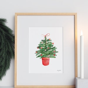 Christmas Tree Art Print Christmas Wall Art Seasonal Home - Etsy