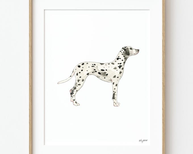 Dalmatian Dog Watercolor Art Print, Dalmatian Wall Art, Pet Dog Art, Dog Lover Gift, Dog Portrait