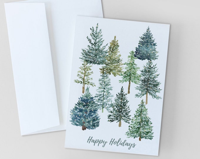 CHRISTMAS CARDS, Happy Holidays Greeting Card, Merry Christmas Stationery, Handmade Christmas Cards, Holiday Cards, Christmas Tree Card