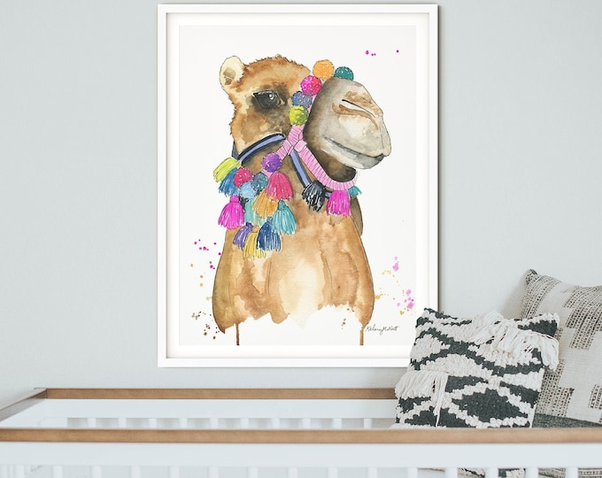 Camel Print, Camel Nursery Print, Moroccan Wall Art, Moroccan Nursery, Camel Art Print, Camel Nursery Art, Camel Poster, Bohemian Wall Decor