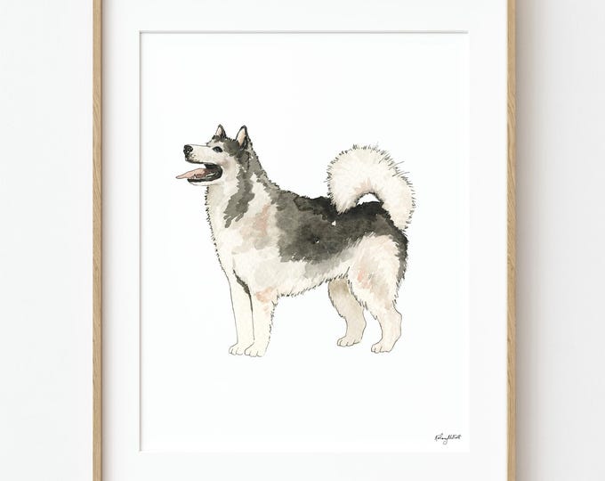 Siberian Husky Watercolor Art Print, Husky Dog Wall Art, Pet Dog Art, Dog Lover Gift, Dog Portrait