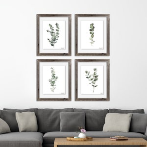 Eucalyptus Print Set of 4 Watercolor Painting Gallery Wall - Etsy