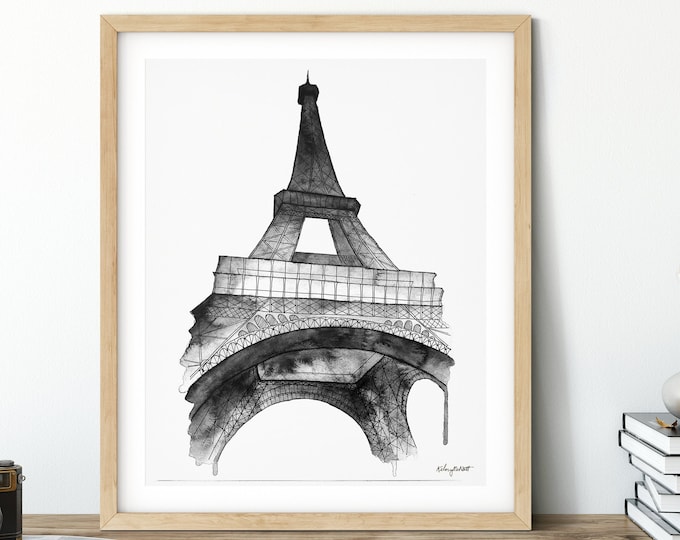 Paris Print, Eiffel Tower Watercolor Painting, Paris Wall Art, Paris Poster, Eiffel Tower Print, Travel Poster, Paris Illustration