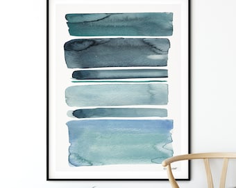 Abstract painting, Blue Watercolor, Abstract art print, Abstract Wall Art, Blue Artwork, Abstract illustration, Watercolor Painting Mordern