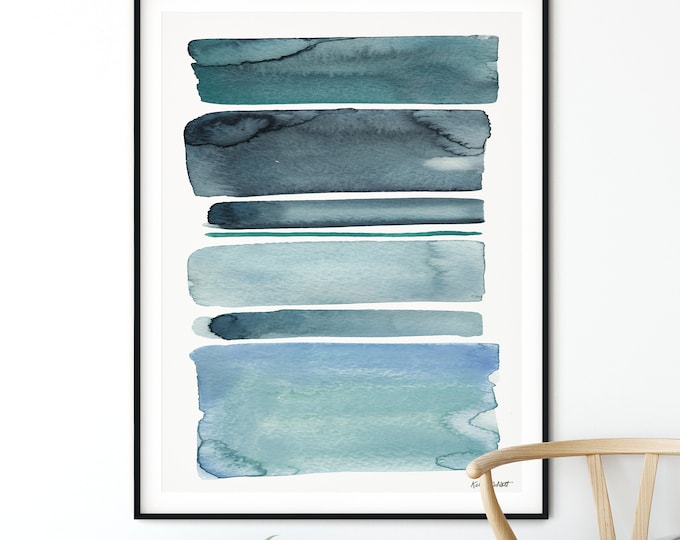 Abstract painting, Blue Watercolor, Abstract art print, Abstract Wall Art, Blue Artwork, Abstract illustration, Watercolor Painting Mordern