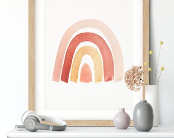 Rainbow Print, Rainbow Wall Art, Rainbow Art Print, Kids Room Wall Art, Kids Room Decor, Nursery Print, Nursery Wall Art, Watercolor Print