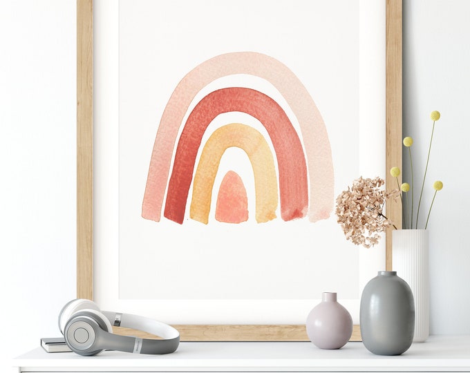Rainbow Print, Rainbow Wall Art, Rainbow Art Print, Kids Room Wall Art, Kids Room Decor, Nursery Print, Nursery Wall Art, Watercolor Print