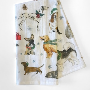 Dog print tea towels shop