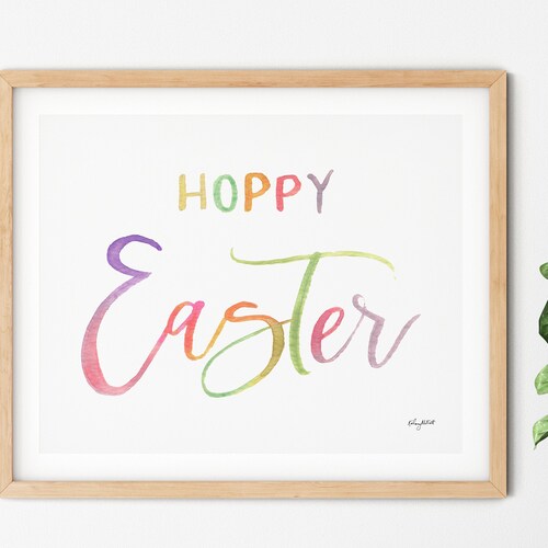 Happy Spring Print Spring Sign Farmhouse Pastel Home Decor - Etsy