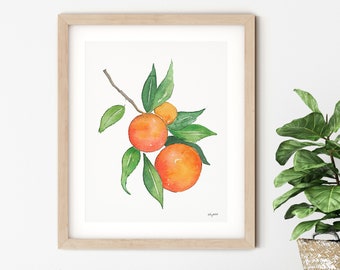 Oranges Print, Watercolor Painting, Kitchen Wall art, Oranges Wall Art, Kitchen Print, Watercolor Oranges, Fruit Painting, Orange Artwork