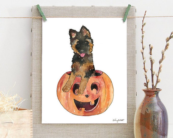 Halloween Pumpkin Dog Wall Art, Pumpkin Art Print, Fall Home Decor, Halloween Wall Art, Fall Sign, Halloween Home Decor,f Carved Pumpkin