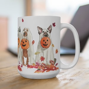 Halloween Dogs Fall Mug, Fall Coffee Mug, Fall Decor, 15 oz Mug, Pumpkin Spice Latte, Coffee Mug, Fall Home, Happy Howloween Coffee Cup