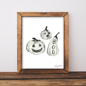 Halloween Pumpkins Wall Art, Pumpkin Art Print, Fall Home Decor, BOO Wall Art, Halloween Art Print, Halloween Home Decor, Carved Pumpkin