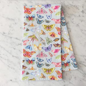 Moths and Butterflies Tea Towel, Colorful Insect Kitchen Towel, Moth Kitchen Decor, Nature-Inspired Decor, Cottagecore Butterfly Decor