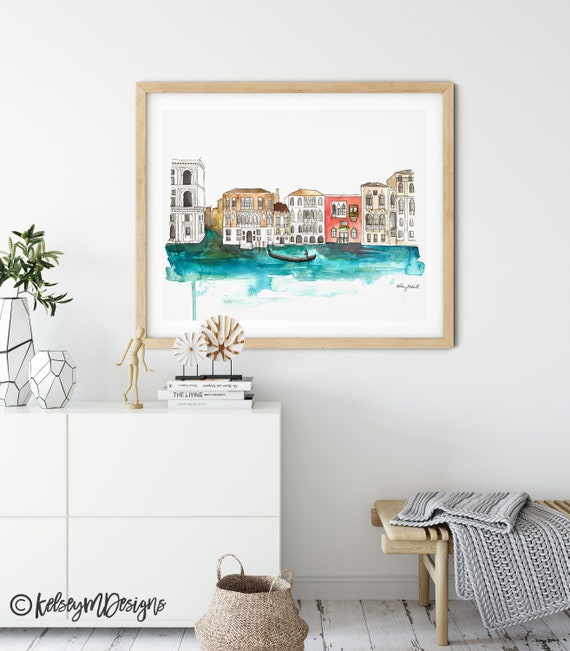 Venice Italy Print Watercolor Painting Home Israel - Italian Home Decor Items Venice Italy Print Watercolor Painting Home Israel - Italian Home Decor Items
