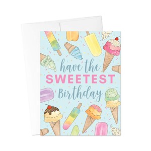 Carte d'anniversaire crème glacée, Joyeux anniversaire, Carte de jeu de mots d'anniversaire, Carte de joyeux anniversaire, Carte d'anniversaire d'enfant