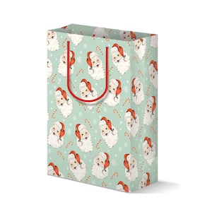 Christmas Santa&#39;s Gift Bag, Holiday Wrapping Paper, Paper Gifting Bag, Santa Holiday Wrapping Paper Sack, Classic Christmas
