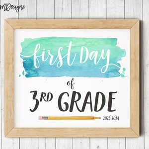 First Day of Third Grade Printable Sign, First Day of School Sign, Teacher Sign, Back To School Printable Photo Prop, INSTANT DOWNLOAD