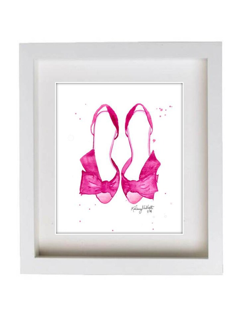 Pink High Heels Fashion Illustration Watercolor Painting | Etsy