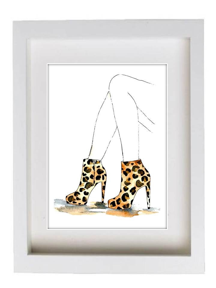 Fashion Illustration Watercolor Painting Print 'Leopard | Etsy