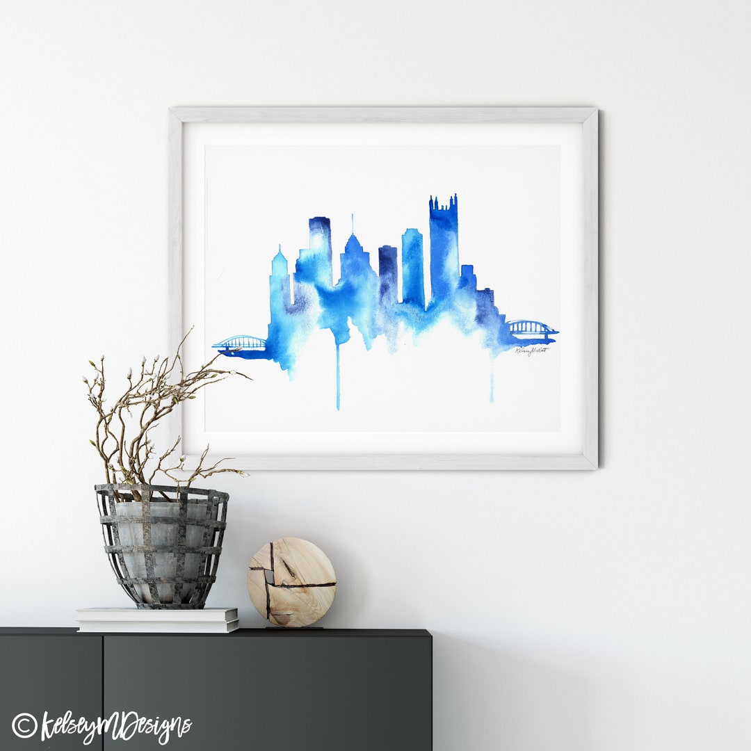 Pittsburgh Art Print, Pittsburgh Skyline Poster, Cityscape Wall Art, Pittsburgh Pennsylvania