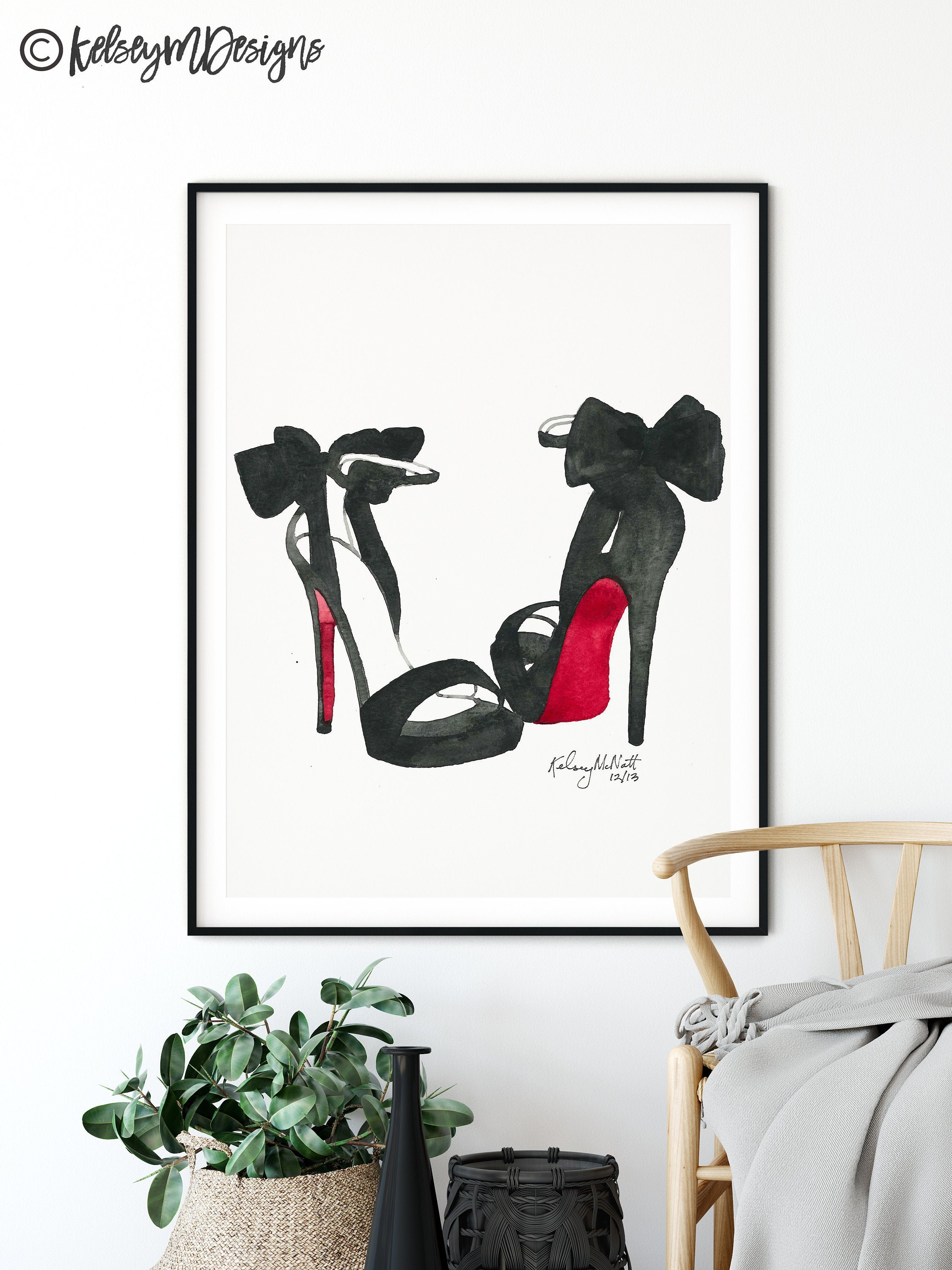 Louboutin High Heels Fashion Illustration Watercolor - Etsy Australia