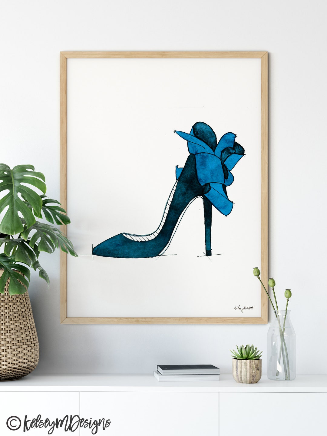 Louboutin High Heels Wall Art Fashion Illustration - Etsy