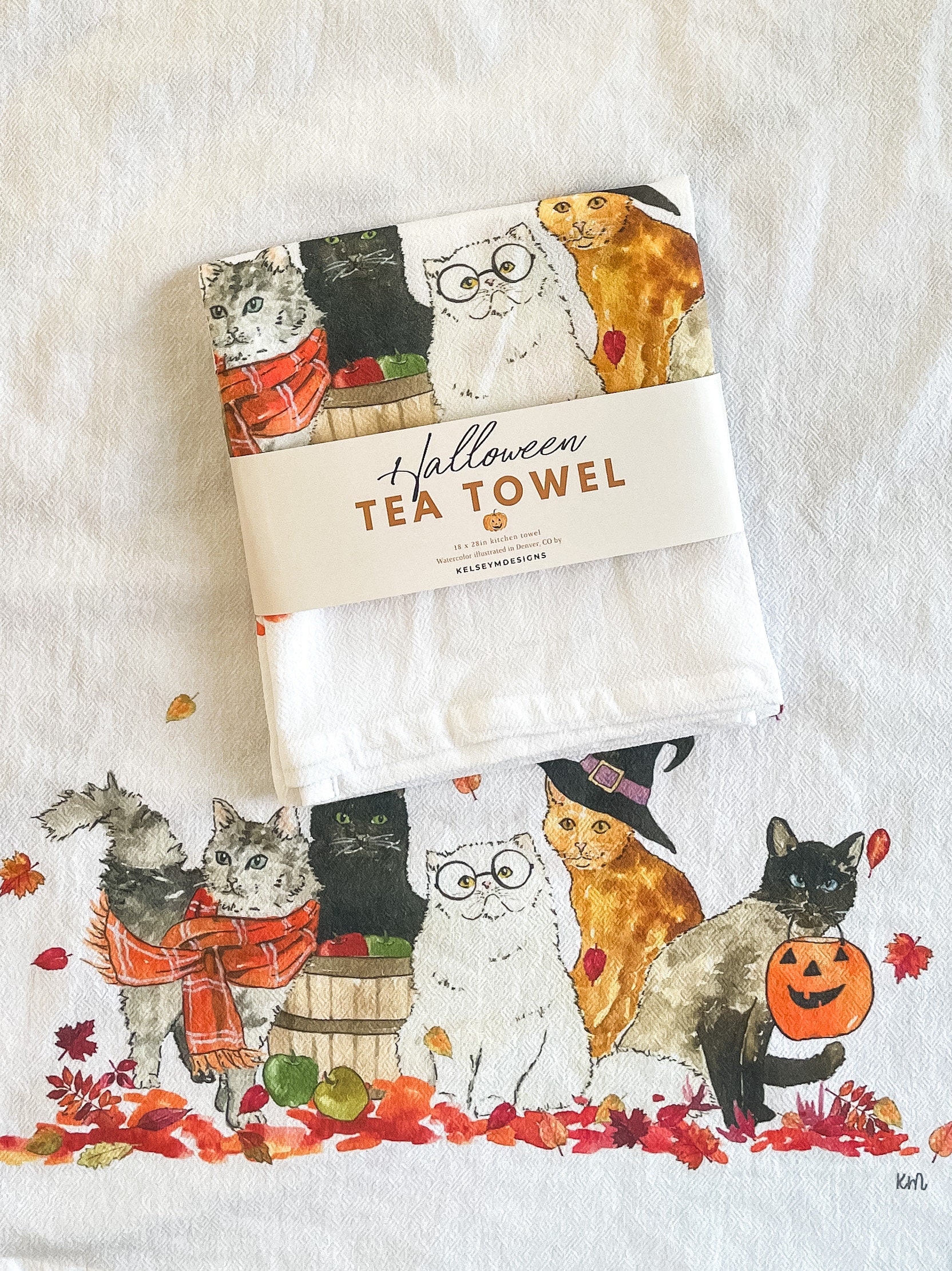 Halloween Kitchen Towels Set of 2 Cute Dishtowels for Decorations Bathroom  Hand Cooking Baking Drying Dishes Kitchenware Bar Towel Cloth Tea, Grey