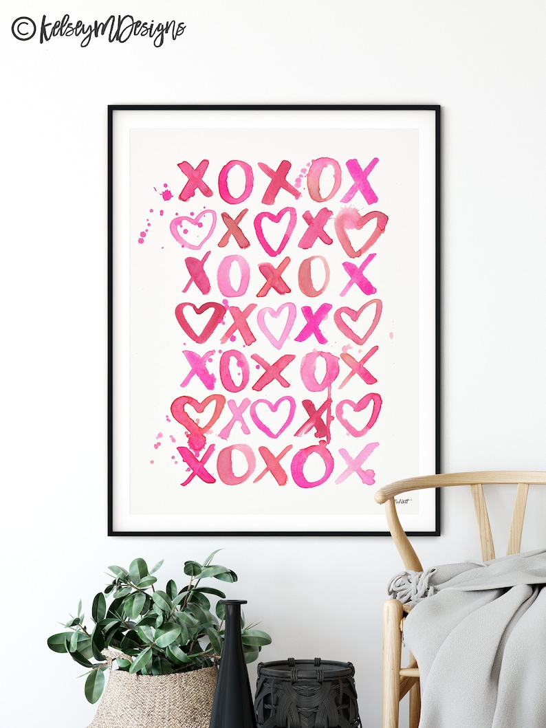 XOXOX Valentines Day Art Print Love Wall Art Seasonal Home Etsy