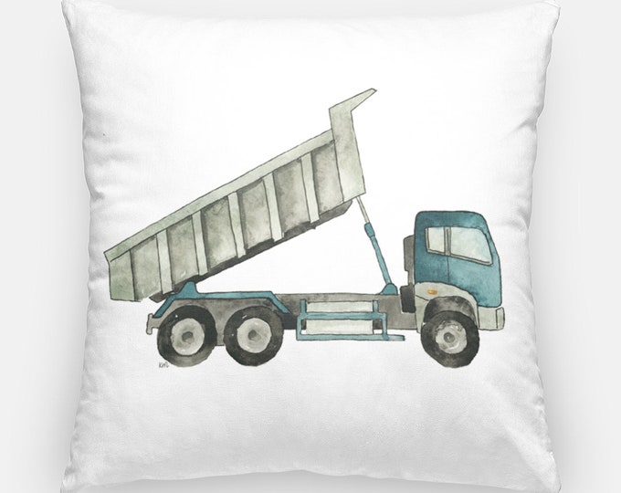 Dump Truck Pillow Cover, Construction vehicle pillow cover, Boy Room Truck Decor, Boys Pillow Case, Boys Bedroom Decor, Boys Bedding