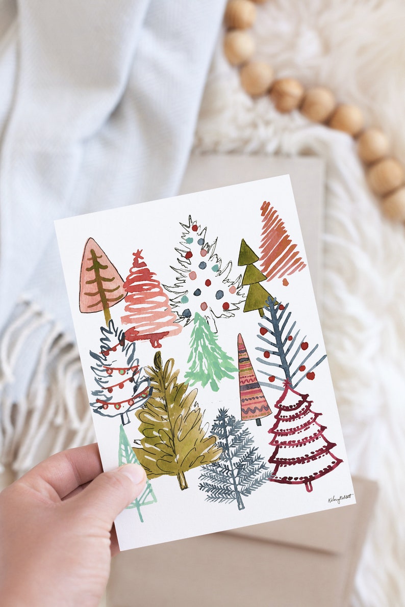 Christmas Tree Art Print Christmas Wall Art Seasonal Home Etsy