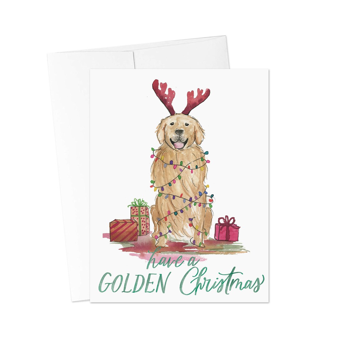 Golden Retriever Christmas Cards- Matte Finish- Blank Inside- Dog - View #12