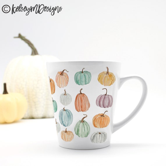 Colorful Pumpkin Fall Mug, Fall Coffee Mug, Fall Decor, 12 oz Mug, Pumpkin Spice Latte, Coffee Mug, Fall Home, Pumpkin Decor, Coffee Cup