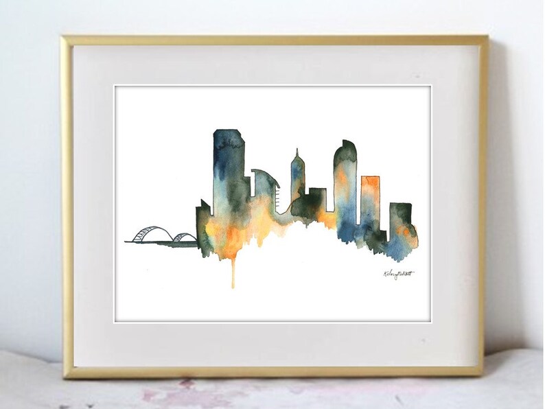Denver Skyline Colorao cityscape Denver art print Denver Etsy